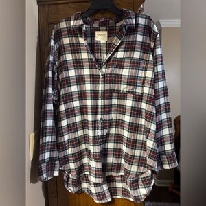 Abercrombie & Fitch Red and Green Plaid women’s flannel Shirt